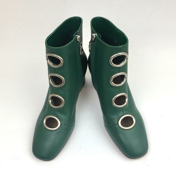 VALENTINO Eyelet Leather ankle bootie sz 6 - Picture 9 of 14